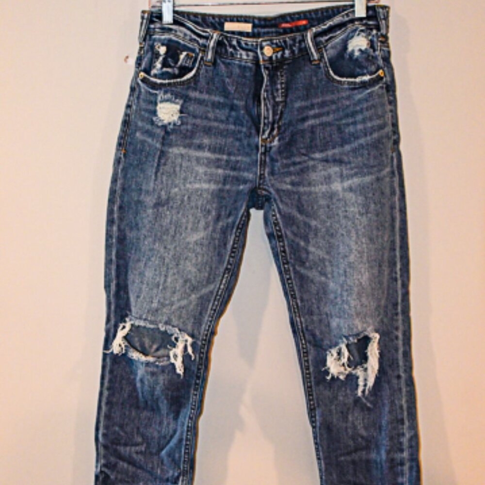 Anthropologie Pilcro Distressed Straight,  Med Wash Size 26